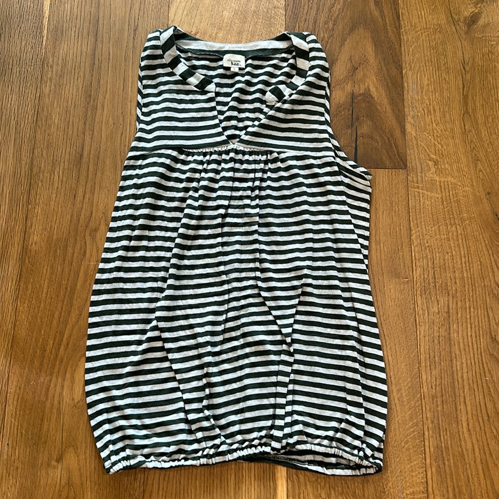 Anthropologie. Tank top. Green and tan stripe. Large